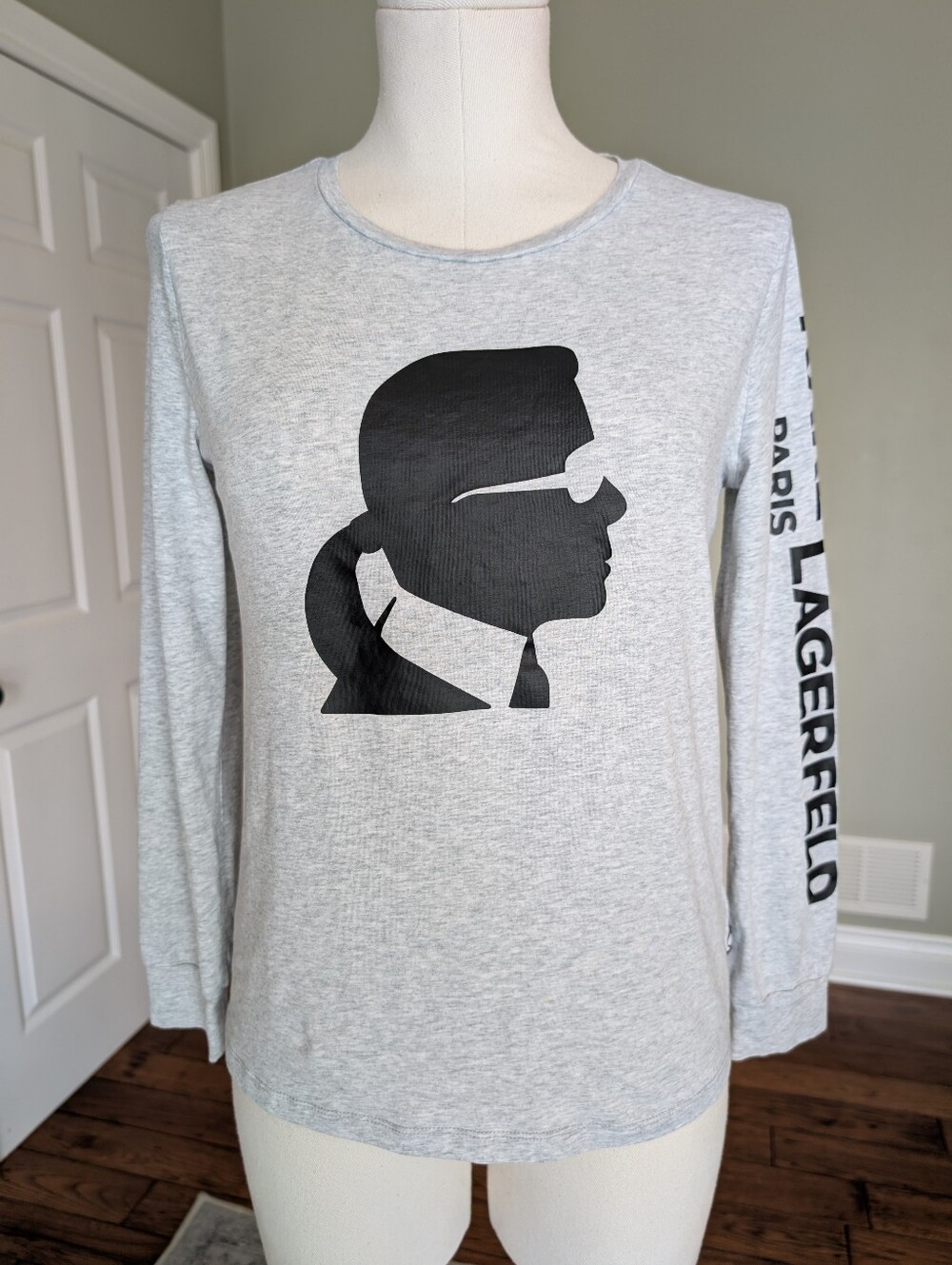 Karl Lagerfeld Women's Shirt Cotton Long Sleeves Paris Theme Streetwear Size S